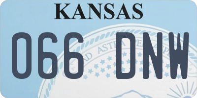 KS license plate 066DNW