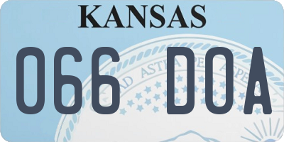 KS license plate 066DOA