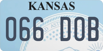 KS license plate 066DOB