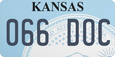 KS license plate 066DOC