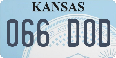 KS license plate 066DOD
