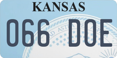 KS license plate 066DOE