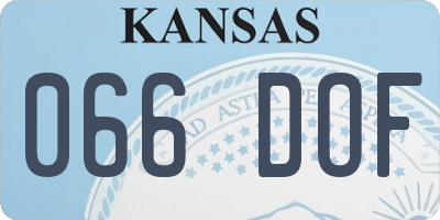 KS license plate 066DOF