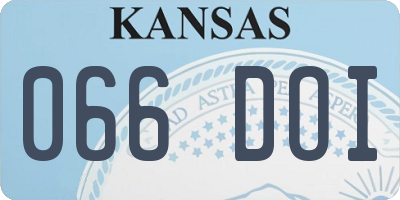 KS license plate 066DOI