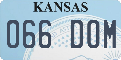KS license plate 066DOM