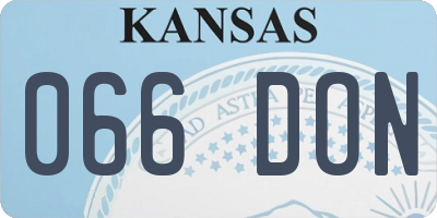 KS license plate 066DON