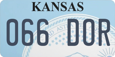 KS license plate 066DOR
