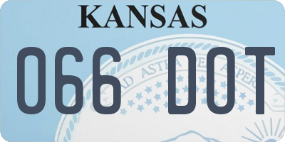 KS license plate 066DOT