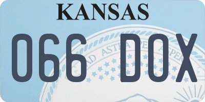 KS license plate 066DOX