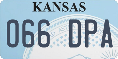 KS license plate 066DPA