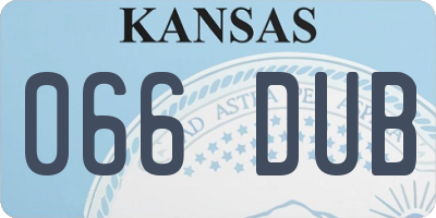 KS license plate 066DUB