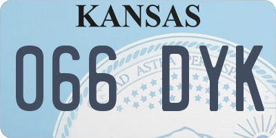 KS license plate 066DYK