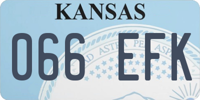 KS license plate 066EFK
