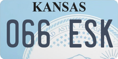 KS license plate 066ESK