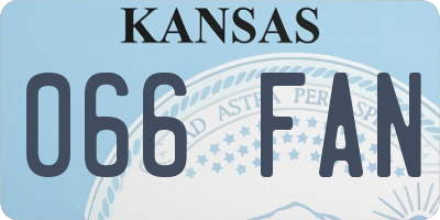 KS license plate 066FAN