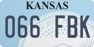 KS license plate 066FBK