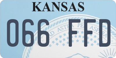 KS license plate 066FFD