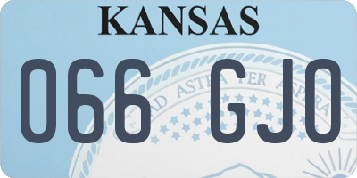KS license plate 066GJO