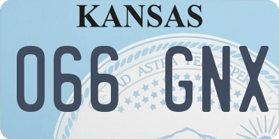 KS license plate 066GNX