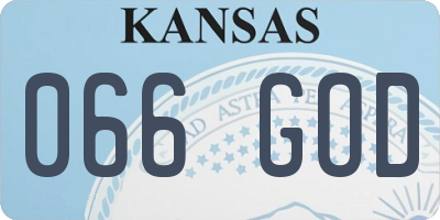 KS license plate 066GOD