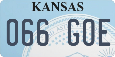 KS license plate 066GOE