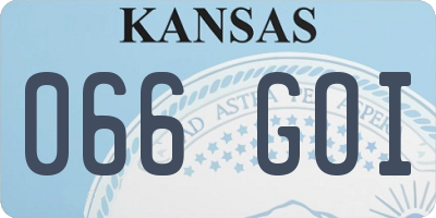 KS license plate 066GOI