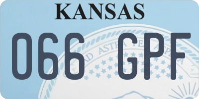 KS license plate 066GPF