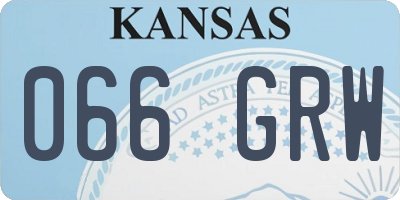 KS license plate 066GRW