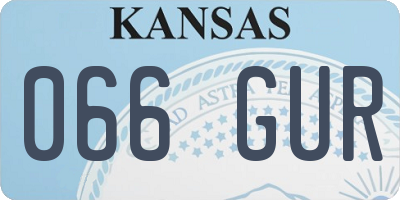 KS license plate 066GUR