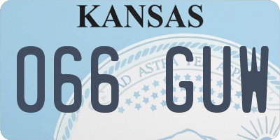 KS license plate 066GUW