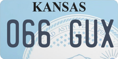 KS license plate 066GUX