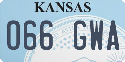 KS license plate 066GWA