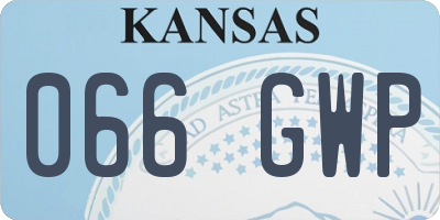 KS license plate 066GWP