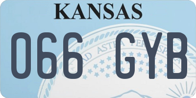 KS license plate 066GYB
