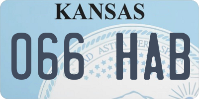 KS license plate 066HAB