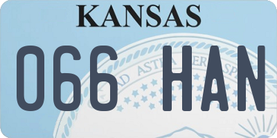 KS license plate 066HAN