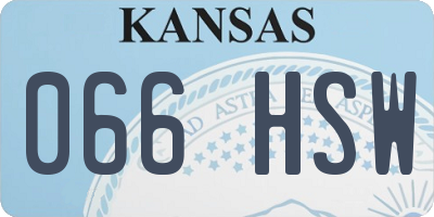 KS license plate 066HSW