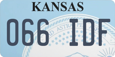 KS license plate 066IDF