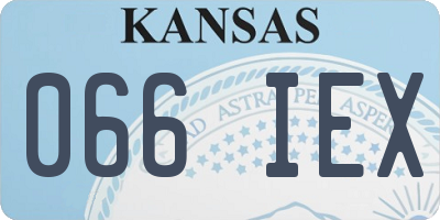 KS license plate 066IEX