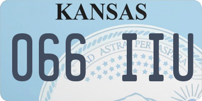 KS license plate 066IIU