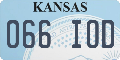KS license plate 066IOD