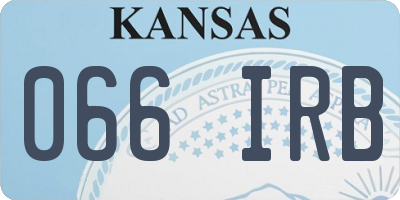KS license plate 066IRB