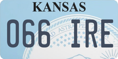 KS license plate 066IRE