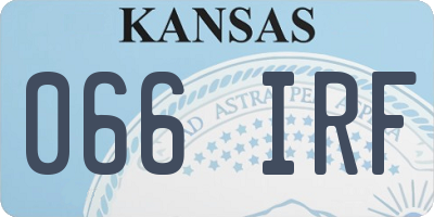 KS license plate 066IRF