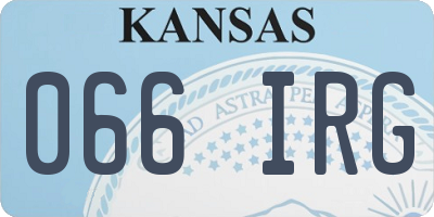 KS license plate 066IRG