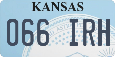 KS license plate 066IRH