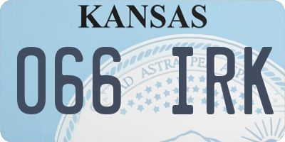 KS license plate 066IRK