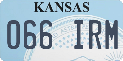 KS license plate 066IRM