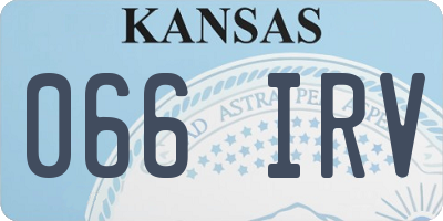 KS license plate 066IRV