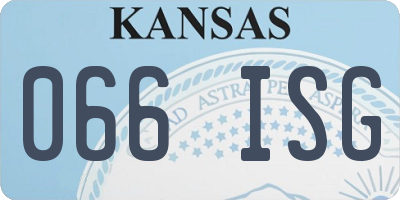 KS license plate 066ISG